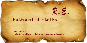 Rothschild Etelka névjegykártya